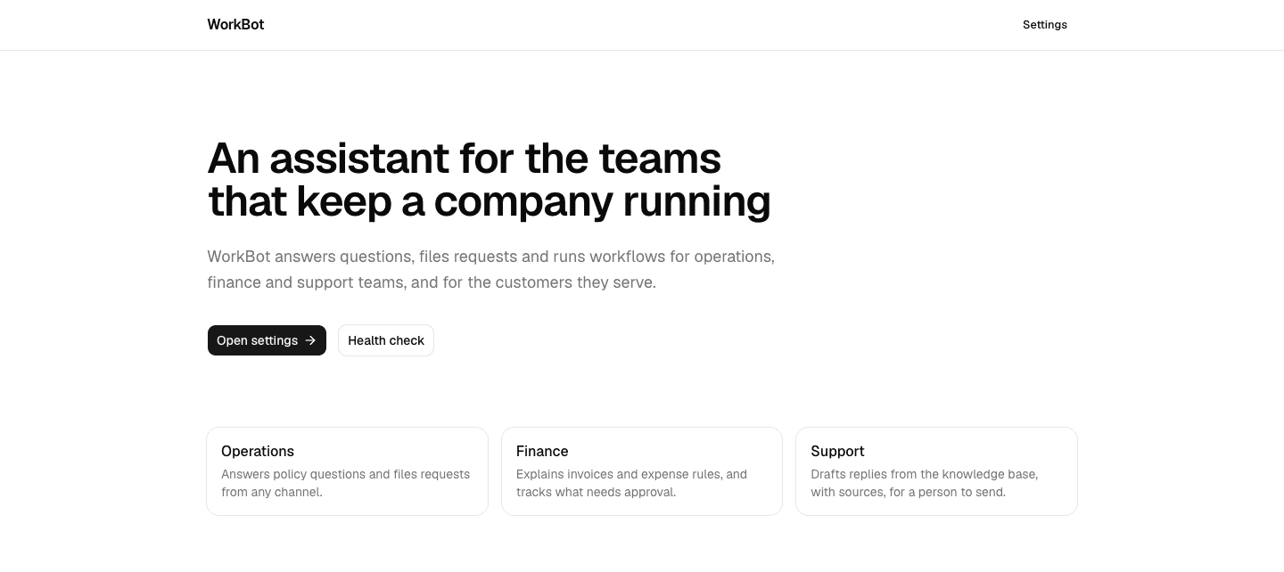 The landing page