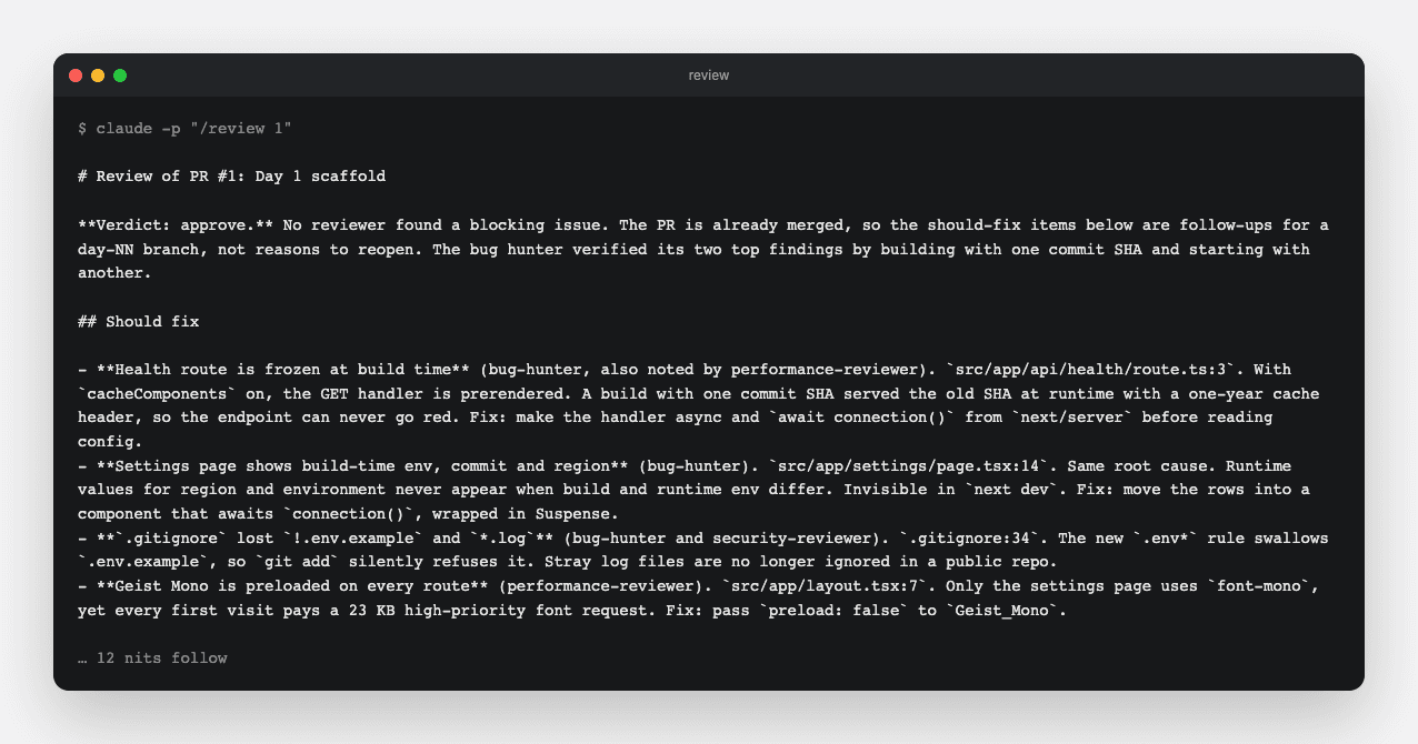 The review trio on pull request 1