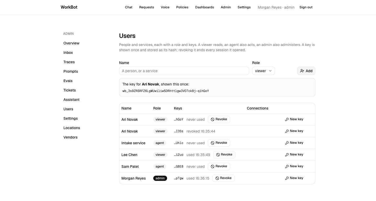 Users and keys