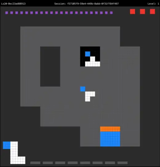 Animation of the agent solving the first level of LS20.